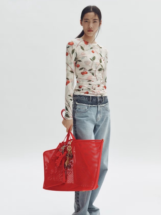 STELLA MCCARTNEY H&M LARGE MESH TOTE BAG Red NWT